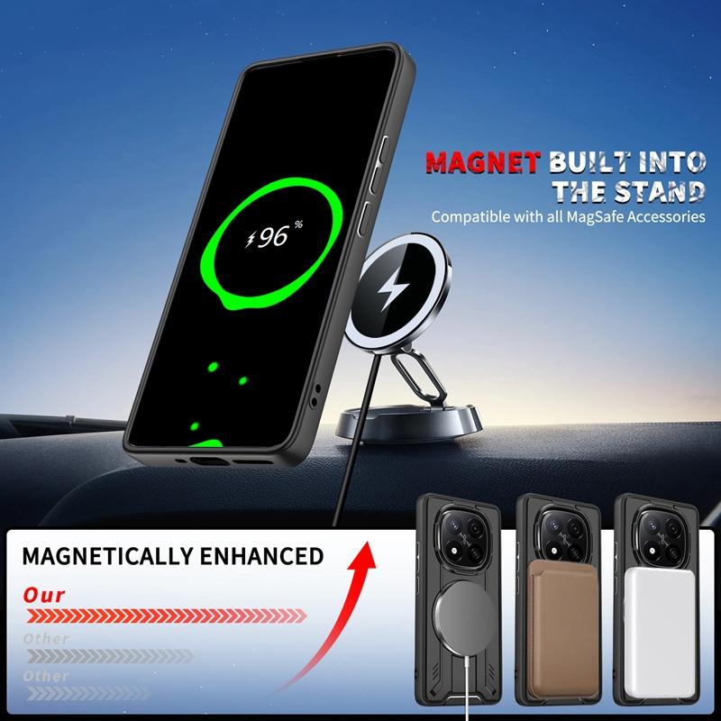 For Xiaomi Redmi Note 14 Pro Plus 5G Case Magnetic Holder Ring Shockproof Armor Phone Funda For Redmy Note 14 Pro+ Lens Cover