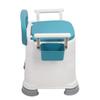 WC Portatile Bracciolo Staccabile Regolabile in Altezza Antiscivolo Sedile in PU Sedia Comoda da Comodino per Anziani Blu