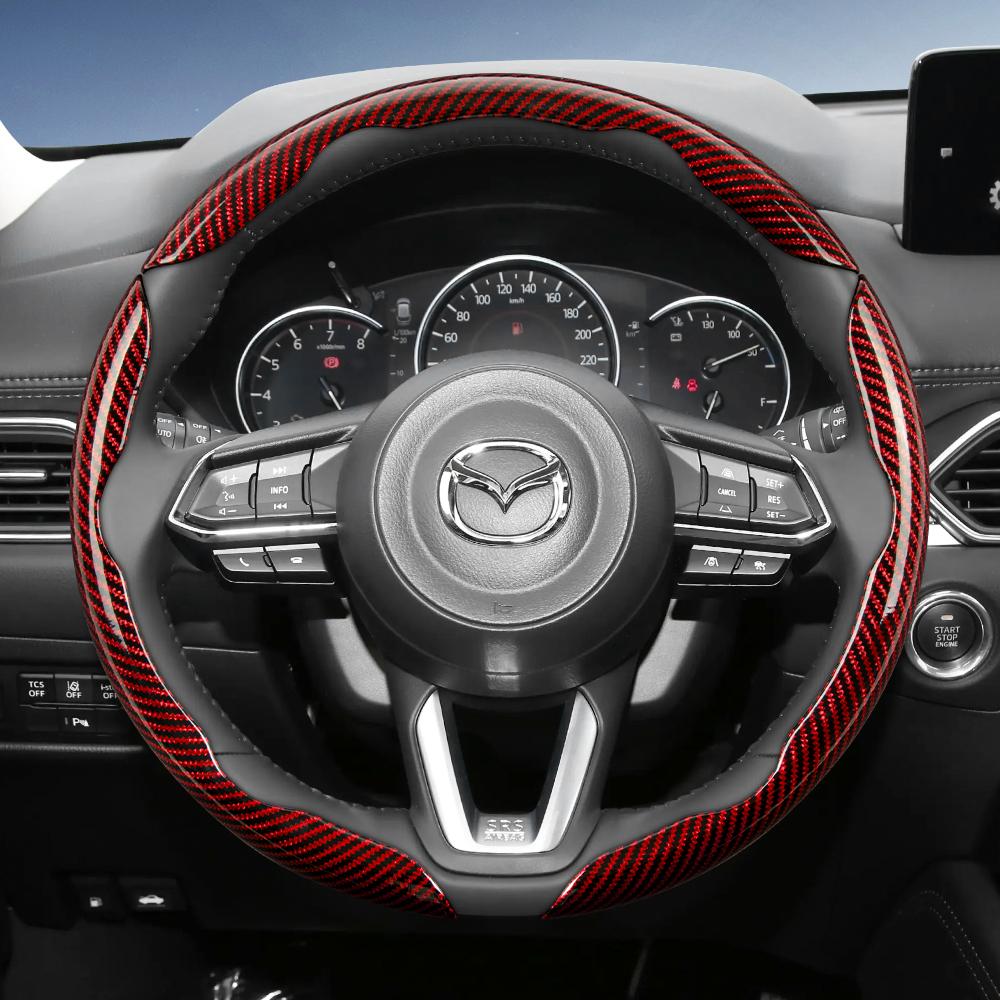 Geeignet für Mazda Lenkradabdeckung mit Carbonfaser-Textur, segmentiertes Schnellverschluss-Design, langlebig, für Cx-