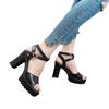 2025 New Exquisite Women's High Heel Sandals Summer Luxury Versatile Fashion Coarse Heel Sandals Beauty Shopping Casual Shoes