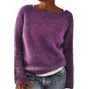 Maglione Basic a Maglia Tinta Unita con Scollo Rotondo Elegante e Versatile Lussuoso Vestibilità Rilassata Snellente e Versatile Top