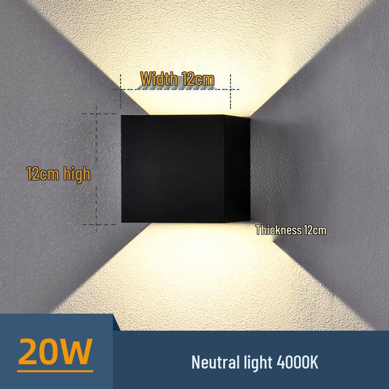 Universelle Wasserdichte Wandfluterleuchte für Balkon, Innenhof oder Terrasse - Außenbeleuchtung Up and Down