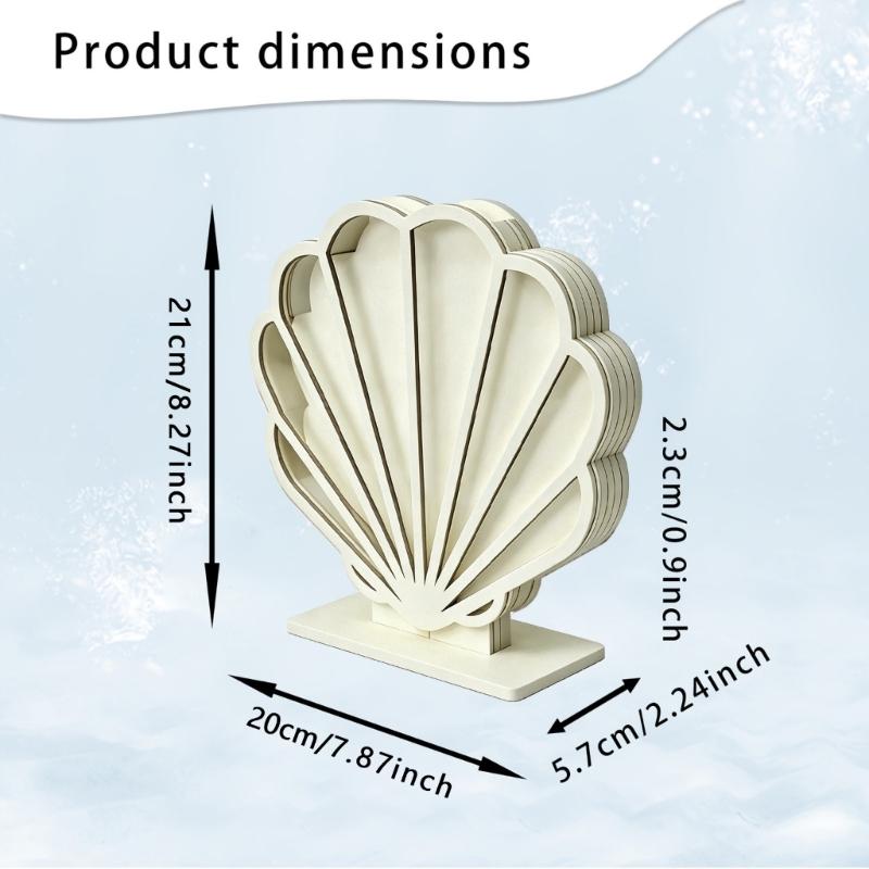 Starfishs Shape Seashells Display Box with Clear Acrylic Front Wood Seashells Holders for Shark Teeth Small Shadows Box