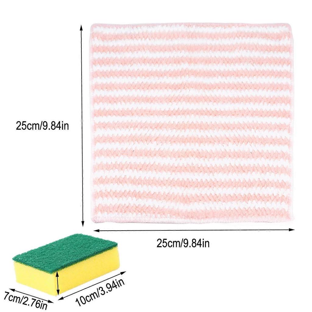 3PCS Microfiber Cleaning Rag Cloth Coral Fleece Clean Cloths Super Absorbent Microfibre Dish Towel Polishing Cleaning