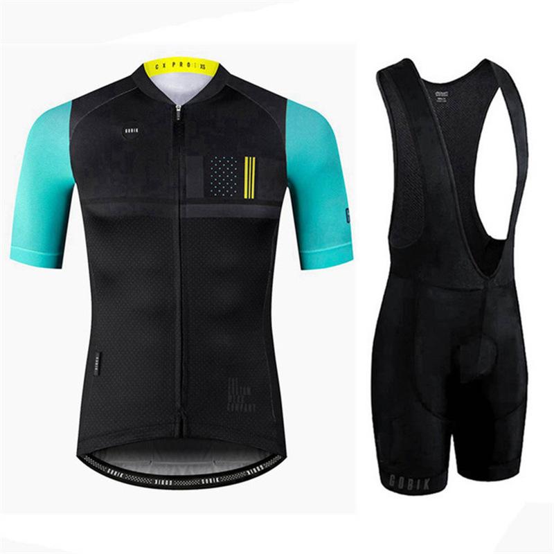 Men's Short-sleeved Overalls Shorts Cycling Suit Sweat-absorbing and Quick-drying