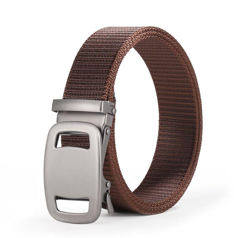 Nylon Automatic Buckle Tactical Belt - Men s Outdoor Workwear & Military Training Accessory Black Buckle Coffee