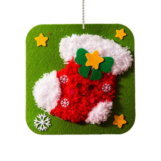 1/7/10Pcs Christmas Handmade DIY Material Bag Easy to Operate Embroidered Doll Set with Cartoon Animal Pattern Sewing Craft Kit