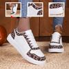 Women Leopard Print Skate Sneakers Low Top Lace Up Walking Shoes Casual Street Fashion Daily Travel Footwear Everyday Comfortable