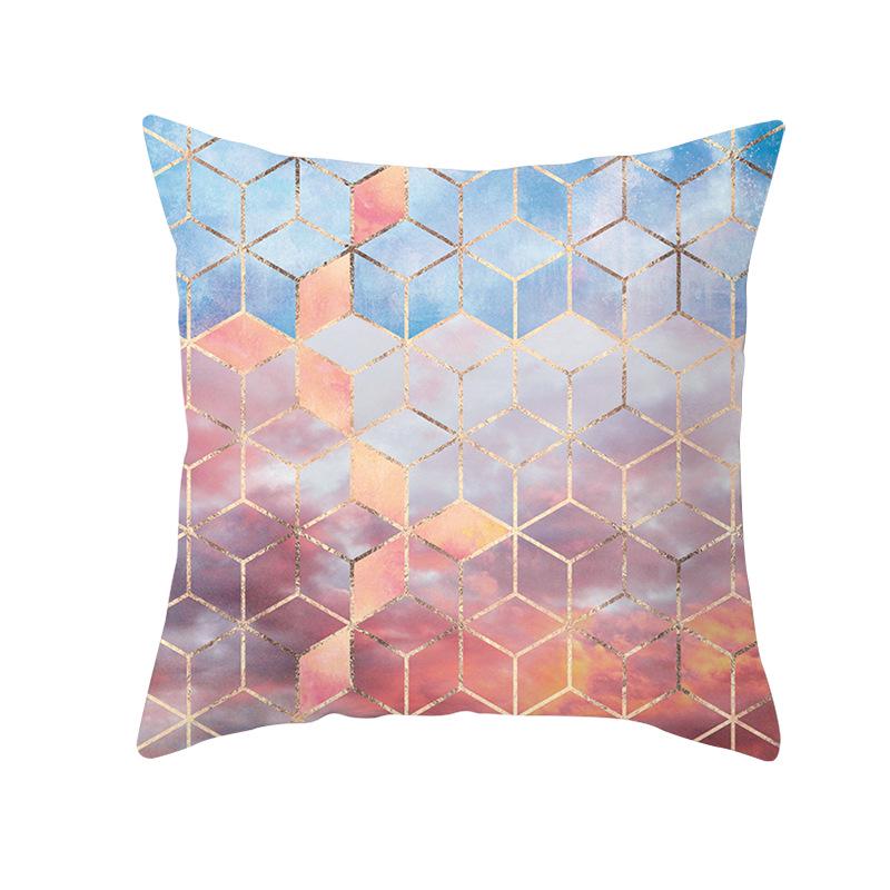 Geometric Sofa Pillow Cover Peach Skin Creative Home Office Cushion Cover Car Cushion