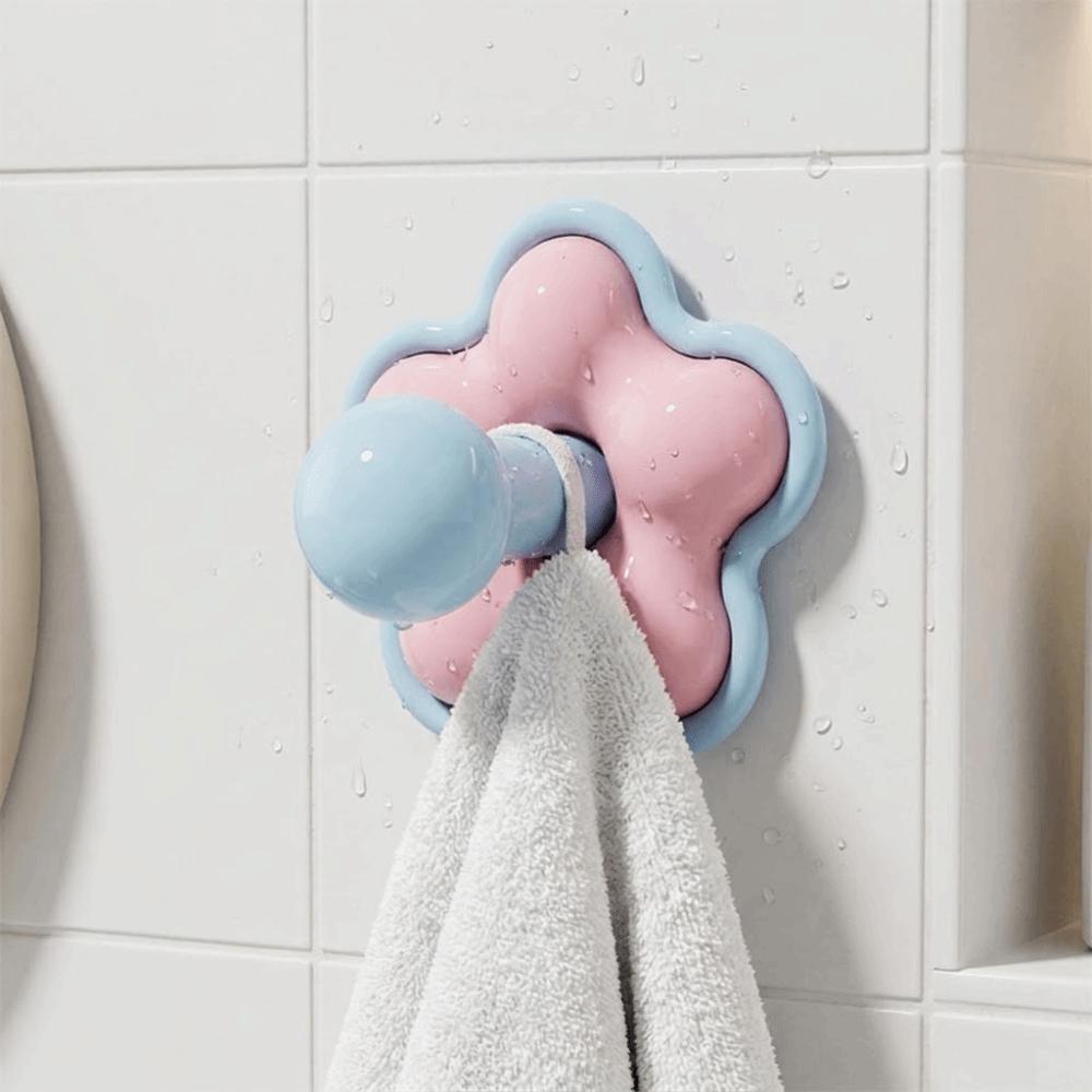 6PCS/SET Plastic Wall Hook Flower Shape Bathroom Hook Durable Storage Hook Bathroom