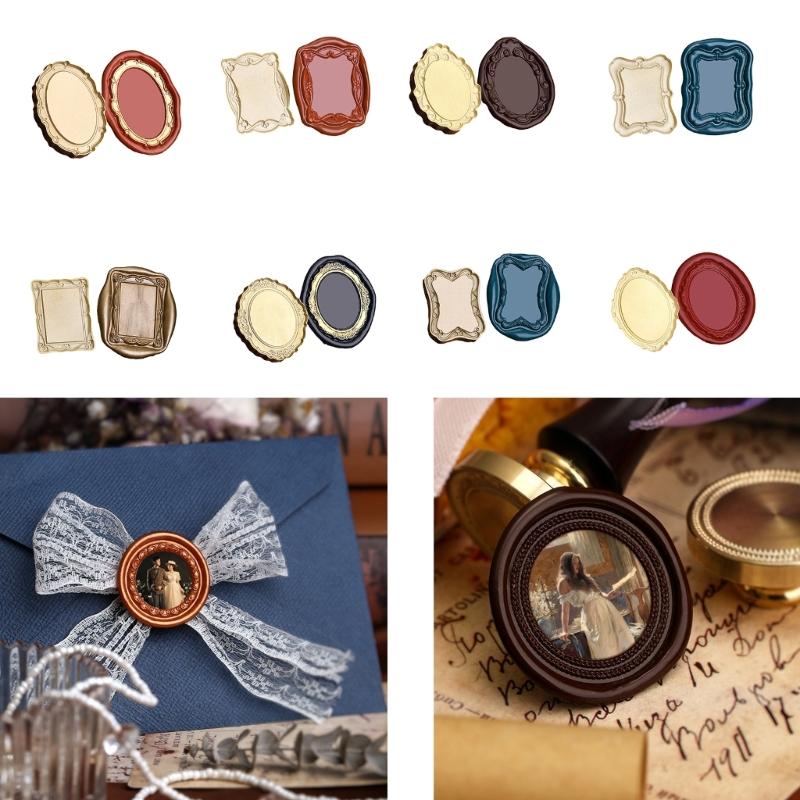 Matte Photo Frame Stamp Sealing Wax Stamp Head Fire Paint Lacquer Brass Seal Wax Stamp Head Envelope Wedding Invitation