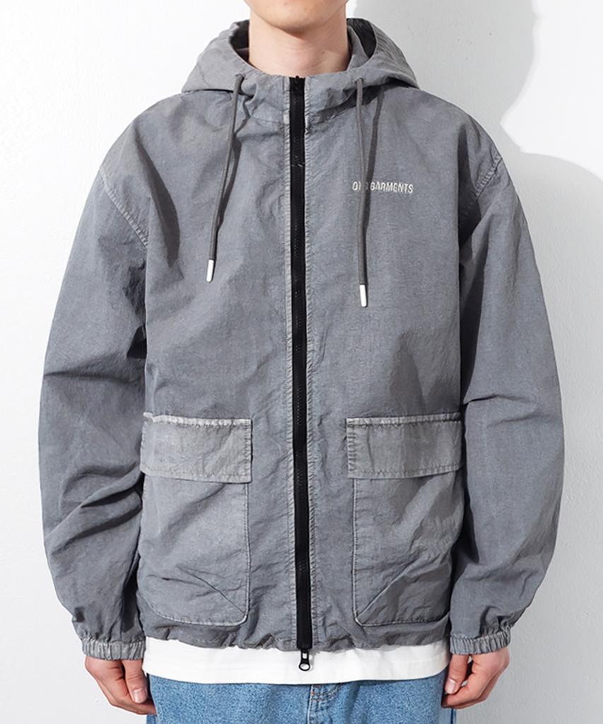 Qt8 Garments Oc Pigment Hoodie Windbreaker (Grey)