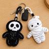 Compact formaat mummie pluche sleutelhanger zachte textuur cartoon pluche bedeltje schedel tas hanger kinderen