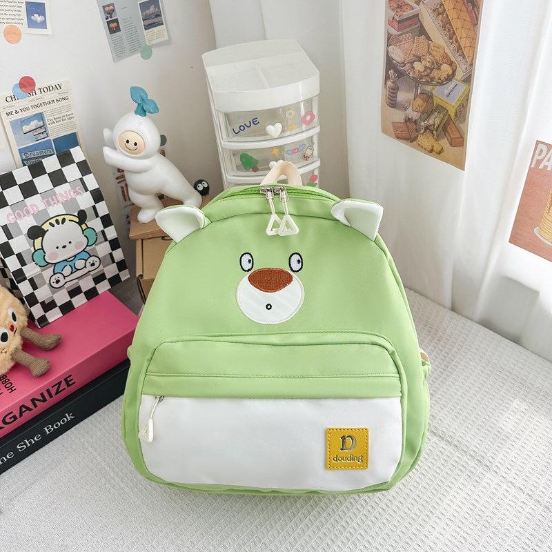 Children Little Bear Backpack Zipper Design Adjustable Shoulder Straps Schoolbag