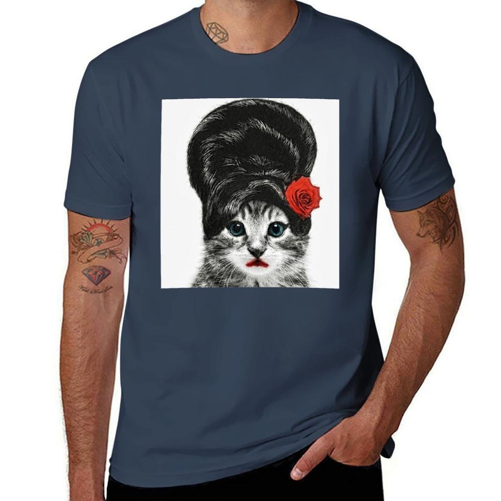 Amy Winehouse Cat Tshirt Lightweight Sport Basic Tshirt