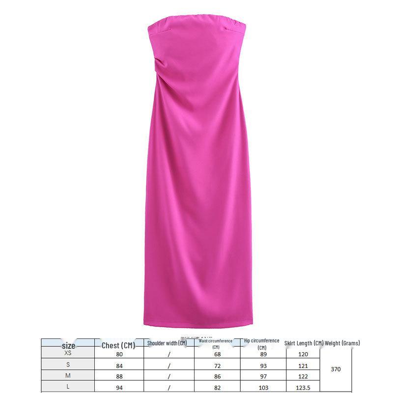 2024 European and American Fashion Black Silk Satin Midi Dress - Round Neck Sleeveless Design