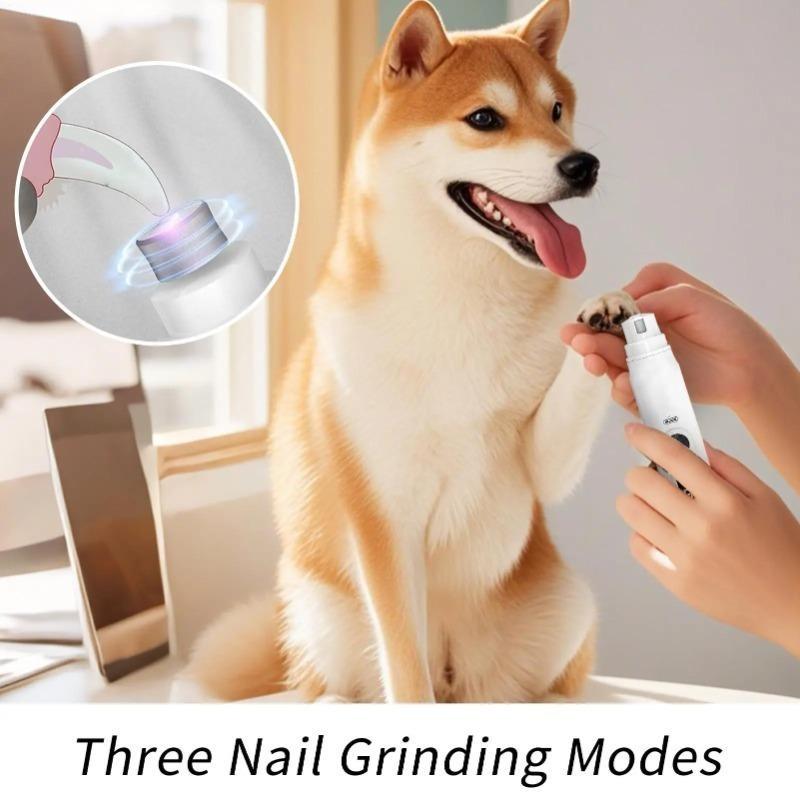 Neue USB-Aufladung Elektrische Hunde-Nagelschere LED-Licht Polierscheibe Hunde-Nagelschleifer Haustier-Nagelpflege Katzenpfotenpflege
