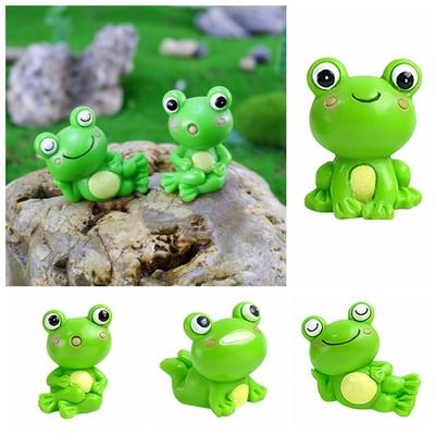Frog Widget Resin Crafts Mini Creative Gardening Micro Landscape Decoration Accessories Simulation Animal Frog Car Decoration