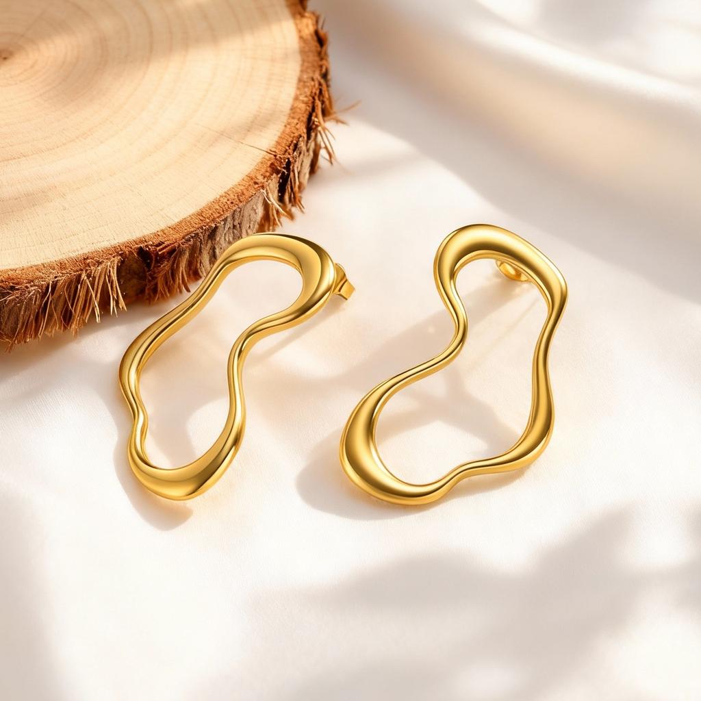 Stainless Steel Geometric Earrings for Women Irregular High-Quality Earrings Piercing Earrings Female Party Jewelry Gift