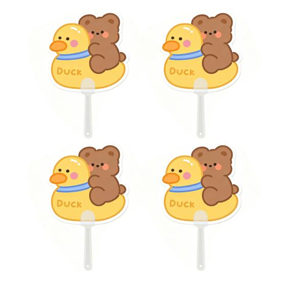 

4Pcs Small Hand Fans Portable Summer Handheld Fan Cute Animal Manual Fan for Travel Commuting Outdoor Walking Fun Photo Prop C