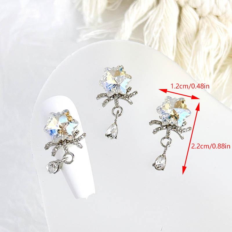 Świąteczny Wisiorek Płatka Śniegu Łańcuszek Części do Paznokci Stop Diament Ozdoby do Paznokci Brokatowe Świąteczne Akcesoria do Dekoracji Paznokci DIY