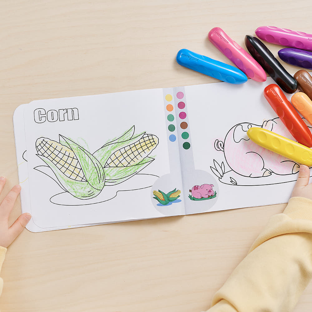 Atti Rabbit Baby Toddler Crayons 16 Colors Non Stick Easy Grip Washable Crayons