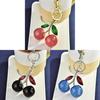 Cherry Keychain Bag Charm With Metallic Electroplating For Fashionable Car Accessories