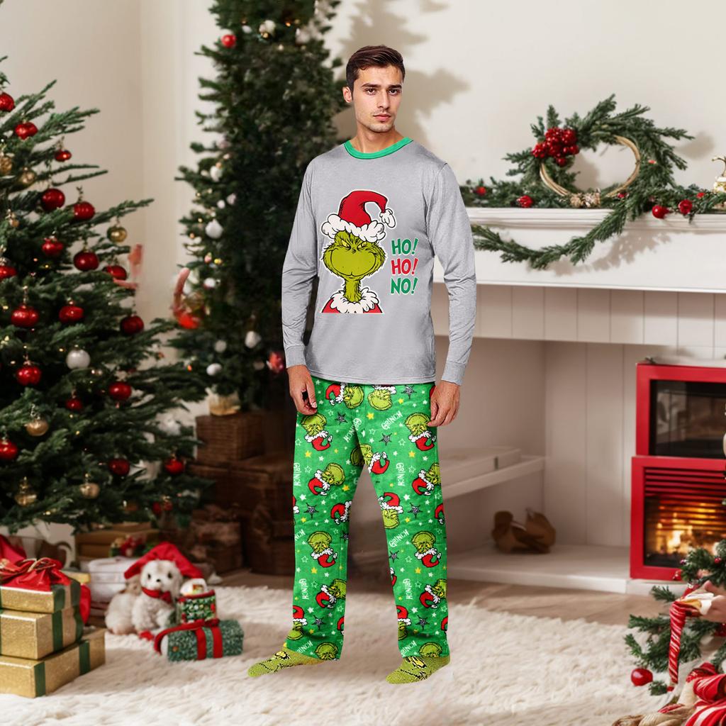Parent-child Christmas Print Home Suit Long-sleeved Top And Pants