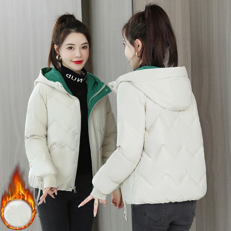 Winter Coat Women Down Cotton Jacket Warm Loose Cotton Padded Jackets Casual Black Red Outerwear