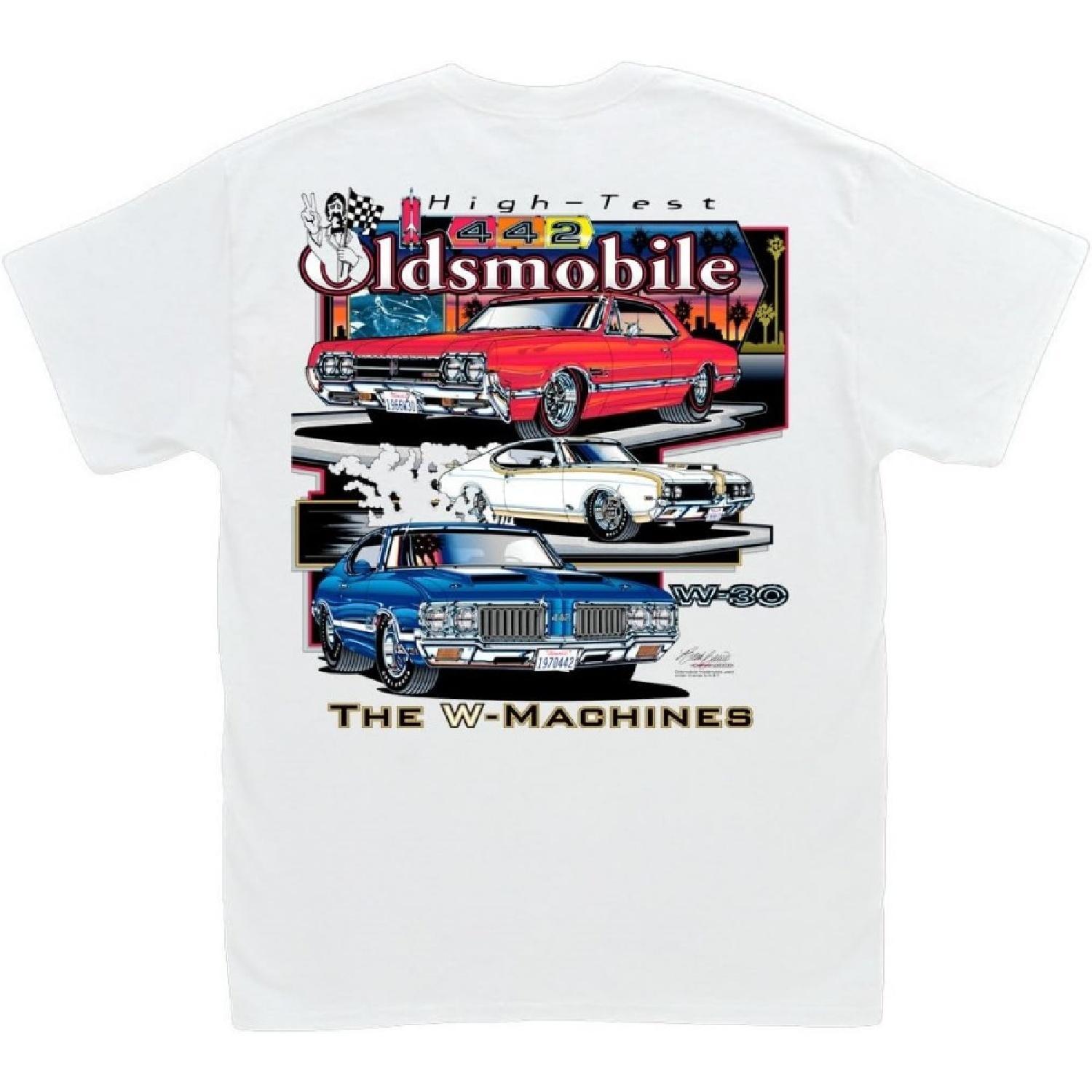 Hot Shirts High Test Oldsmobile T-Shirt_ 442 W Machine 455 Hurst_Olds Cutlass W-30 S