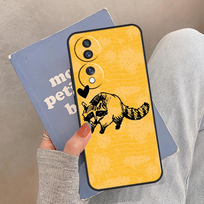 Cartoon Raccoon Case For Honor Magic 8 5 6 7 Pro Cover For Honor 400 200 Lite 50 70 90 X8a X8b X9a X9b X9c