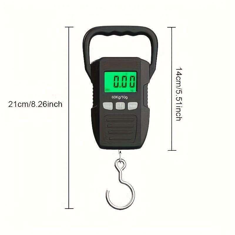 1pc Durable Digital Hanging Scale with Large Backlit LCD Display - 132lb/60kg Capacity, Ideal for Fishing, Luggage & Postal Use, Battery-Operated
