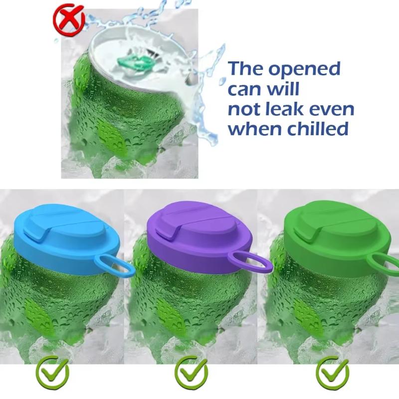 Silicone Soda Can Lids with Straw Beverage Can Cover Leakproof Dustproof Drinks Beer Can Top Protectors for Canned Beverage