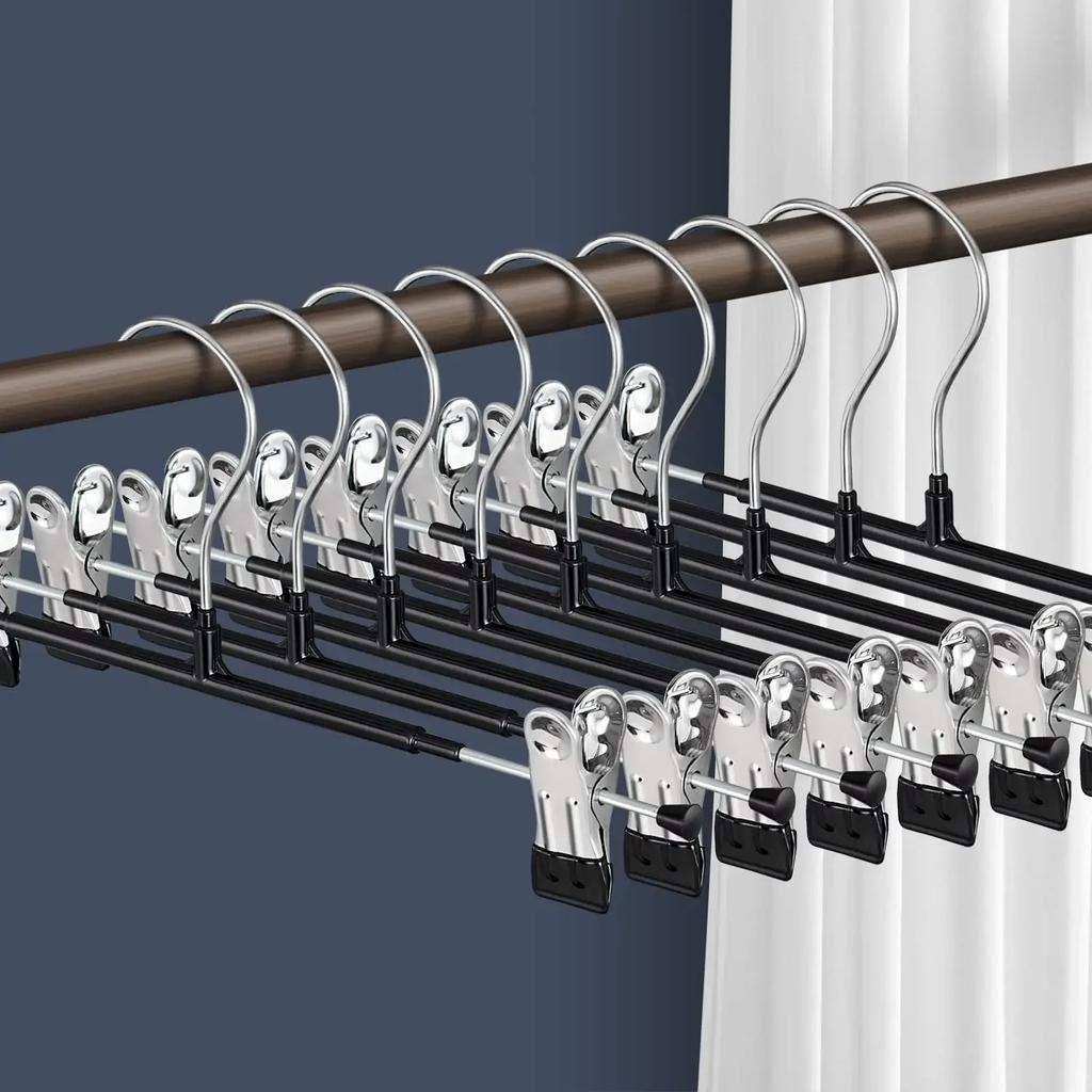 5/10/20 Pcs Rack Clip Stainless Steel Trousers Wardrobe Clip Anti-slip Clothespin Pants Clamp Clothes Hanger for Skirt
