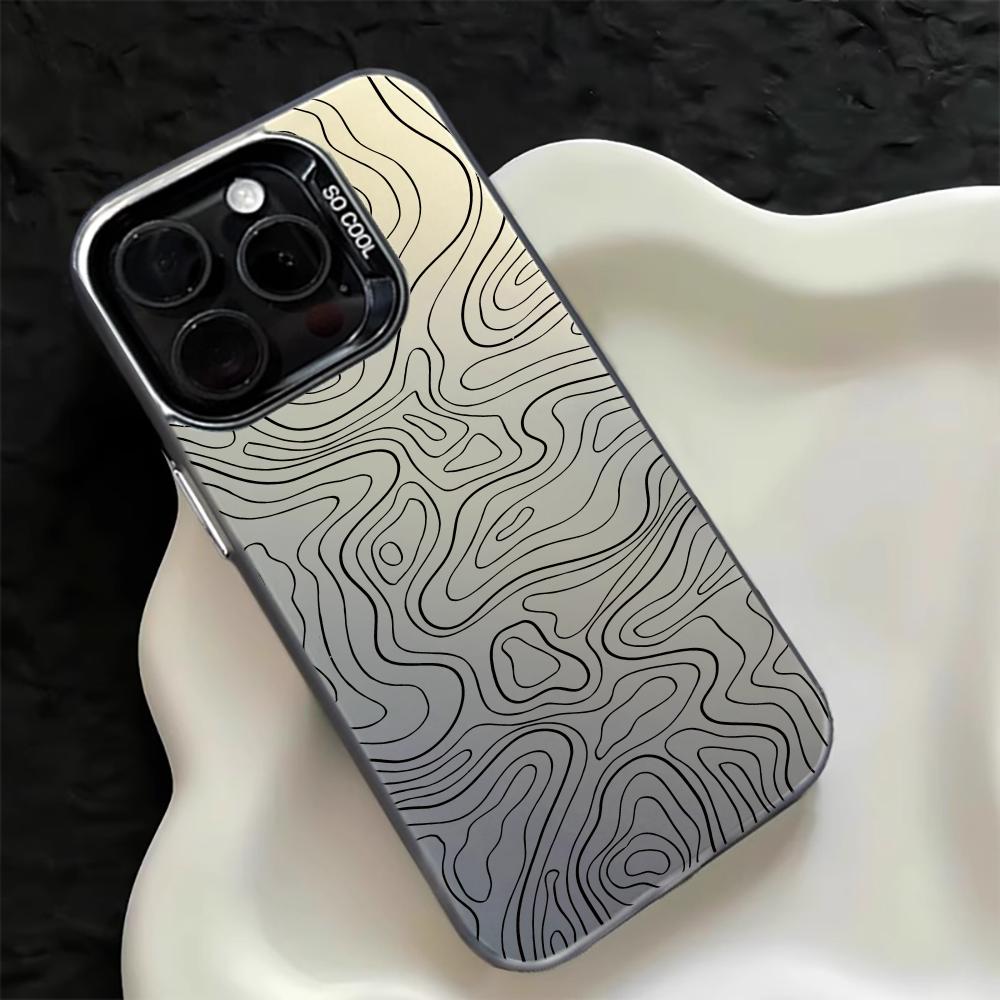 Lines Texture Design Mobile Phone Case anti-fingerprint Phonecase for iPhone 16 15 14 13 12 11 Pro/Max/Plus shockproof rearcover