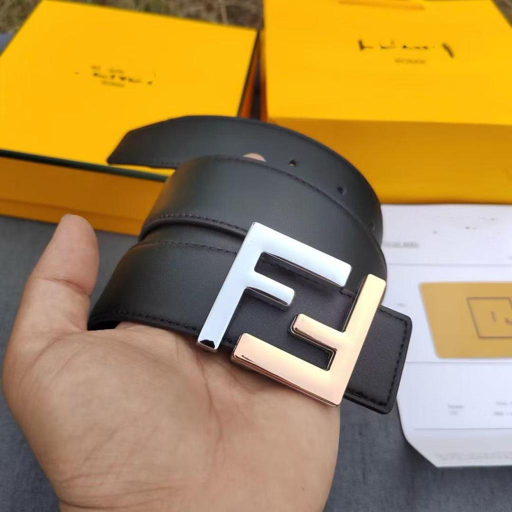 Herren-Gürtel aus echtem Leder mit glatter F-Schnalle - Vielseitig für Freizeit & Business, Grenzüberschreitend heißer Verkauf.