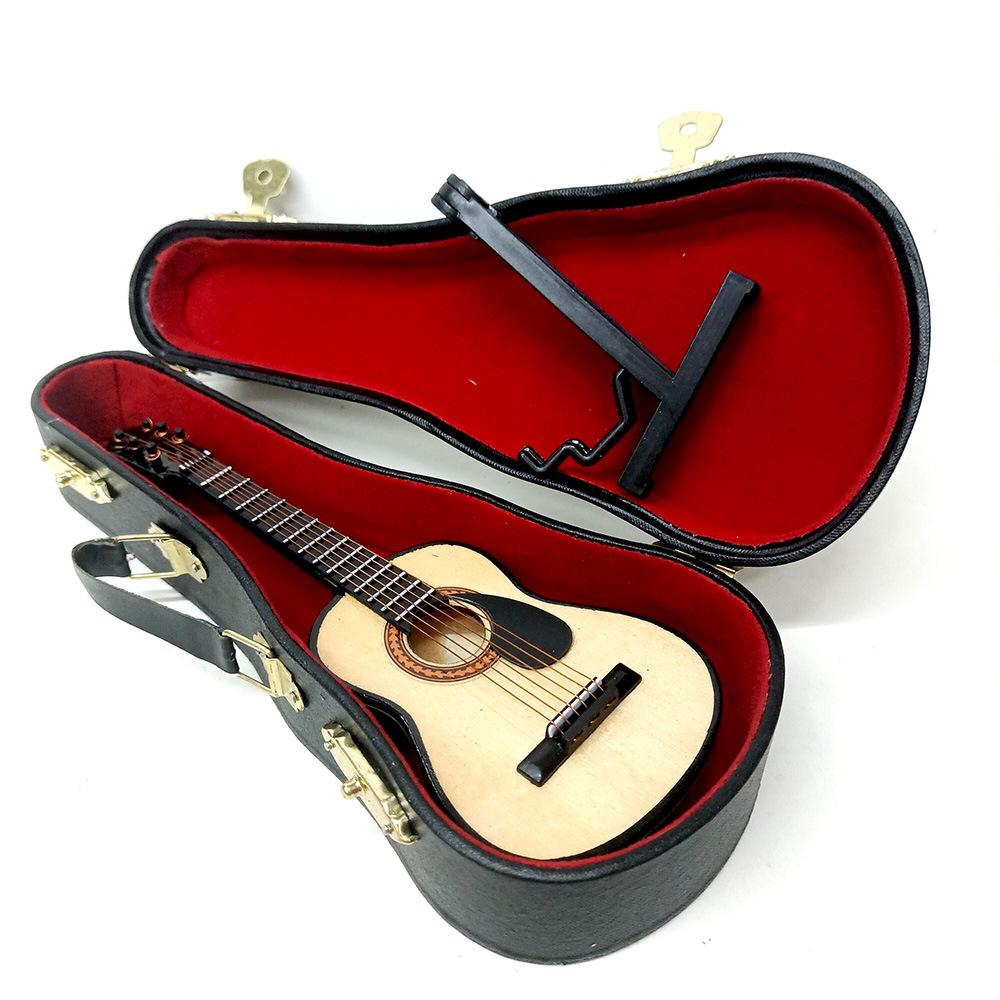 Exclusive Wooden Guitar Model Ornaments for Dollhouse Photography Props