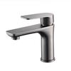 Modern Single-Hole Basin Tap Cold and Hot Water Mixer Faucet with Ceramic Valve Core for Bathroom Bathtub and Sink