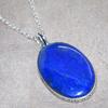 Lapis Lazuli 925 Silver Plated Necklace 20" Royal Look Jewelry Fashion Sale t4K74