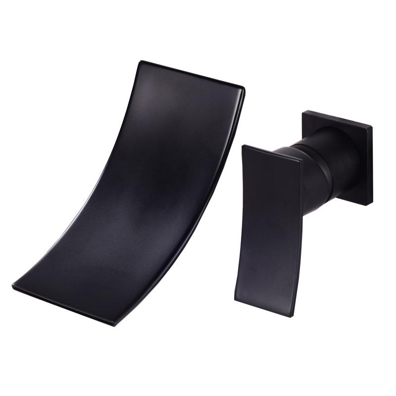 European Style All-copper Concealed Waterfall Faucet Household Hot and Cold Basin Basin with Mixed Water Into The Wall Faucet