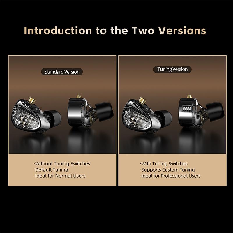 KZ ZA12 Hybrid Dynamic Balanced Armature IEM Earphones HiFi Bass Wired Headphone Noise Cancelling Earbuds In Ear Monitor Headset