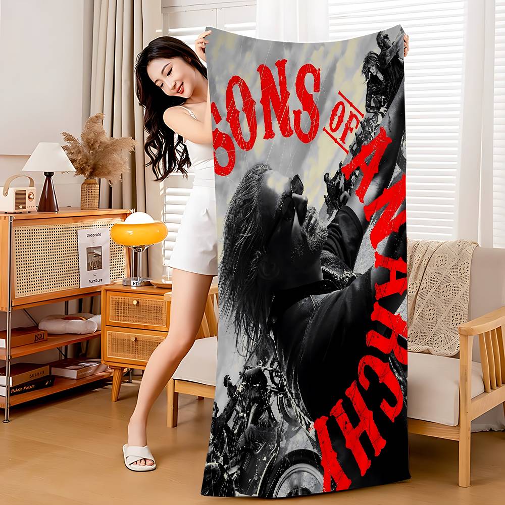 Classic Crime S-Sons Of A-Anarchy Beach Towel Colorful Bath Towels For Girl Microfiber Quick Dry Sand Yoga Spa Gym Pool