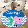 Peppa Pig George Dinosaur Chair Mat Round Rug-Office Carpet, Machine Washable, Non-slip, Suitable for Living Rooms, Bedrooms