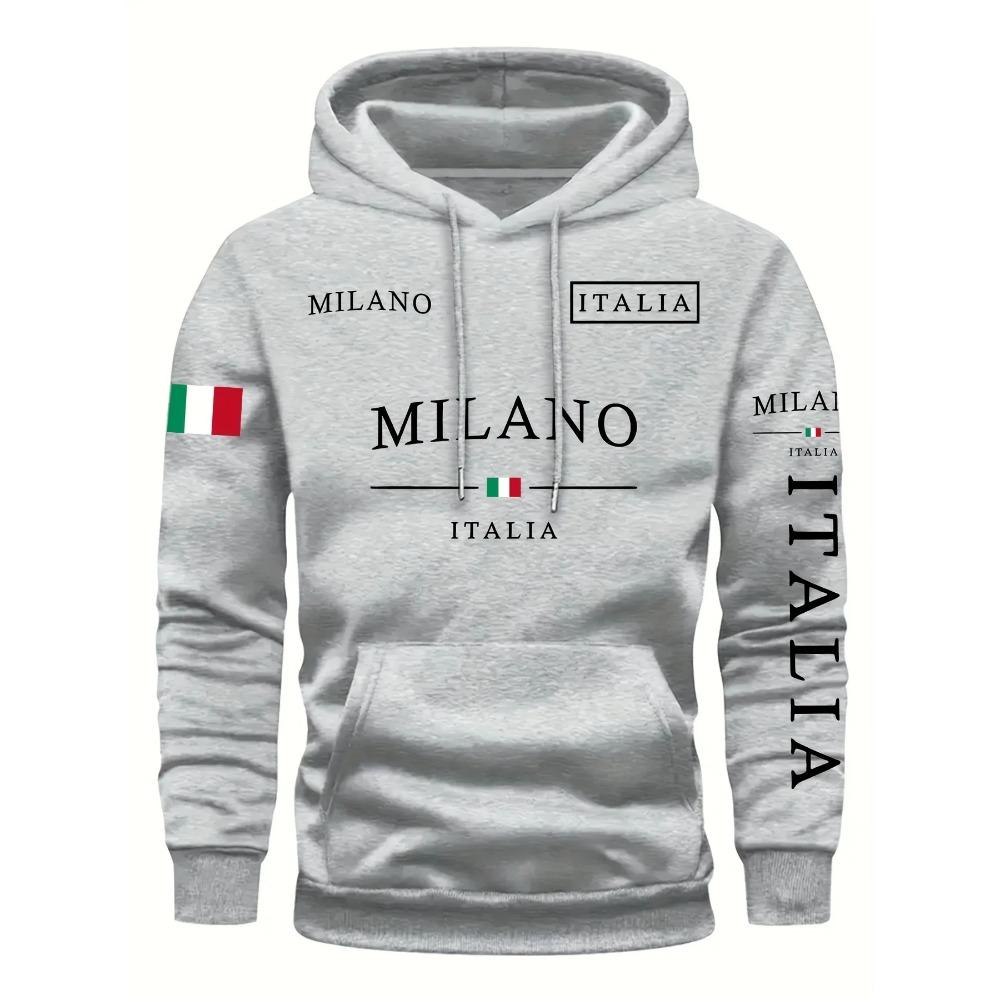ITALIA MEDIOLAN Mężczyźni Kobiety Bluza z kapturem Na zewnątrz Ulica Codzienny Sport Wakacje Trend Wiosna Jesień Zima Bluza dla pary Góra Ubrania