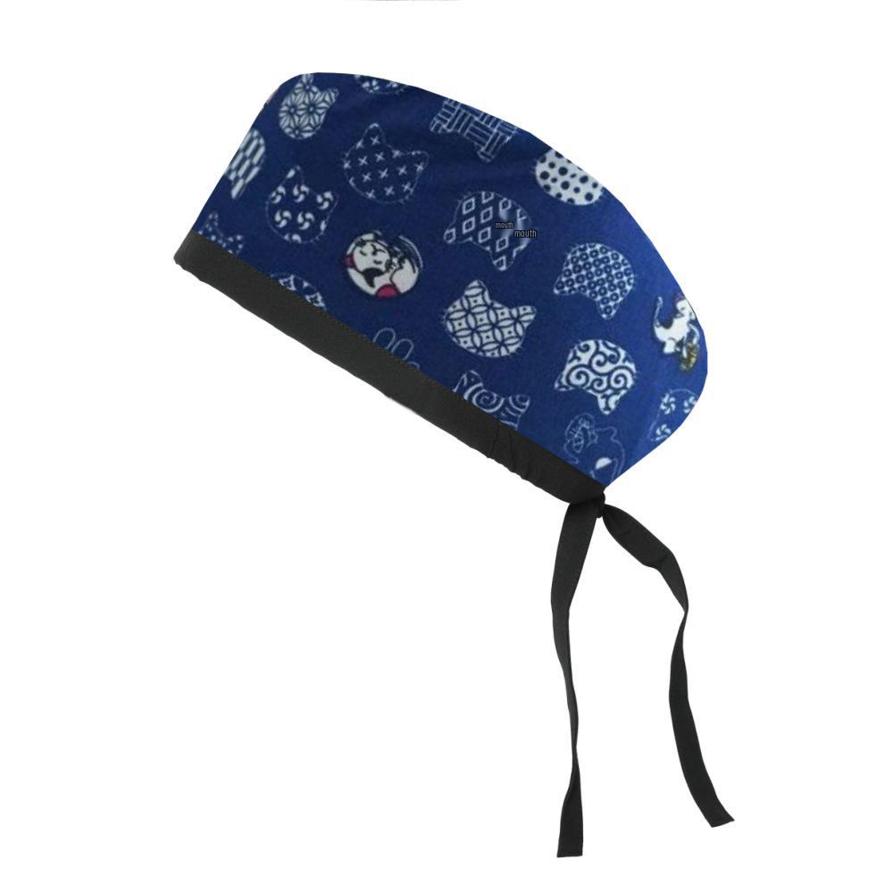 Adjustable Cotton Surgical Cap with Cartoon Print for Women and Men