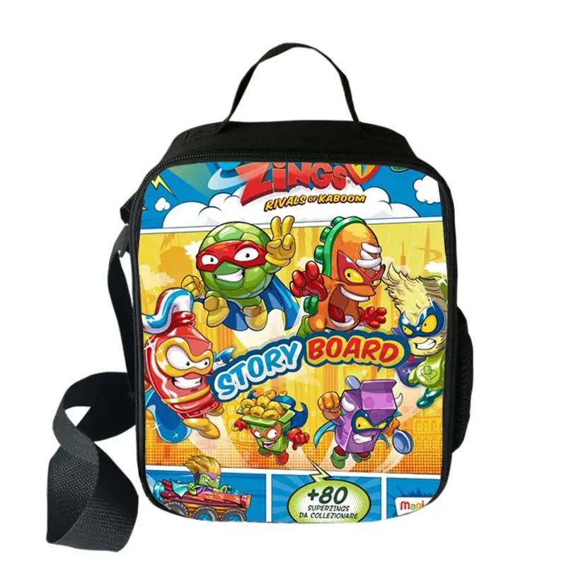 Fashion Student Crossbody Super Zings Lunchbox Thermal insulation Food Lunch Bag 3D Printed Picnic Insulated Handbags Ice Bags