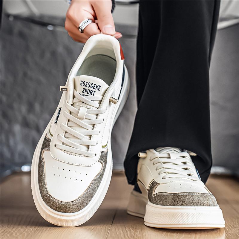 Spring leather waterproof and non-slip lightweight sports soft-soled casual board shoes