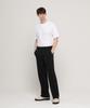 CHAMBROS Hidden Elastic Waist Semi-Wide Wrinkle-Free Slacks [Black]
