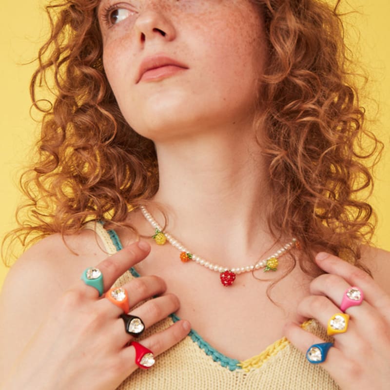 VINTAGE HOLLYWOOD Heart Beam Color Ring_VH2236RI001M