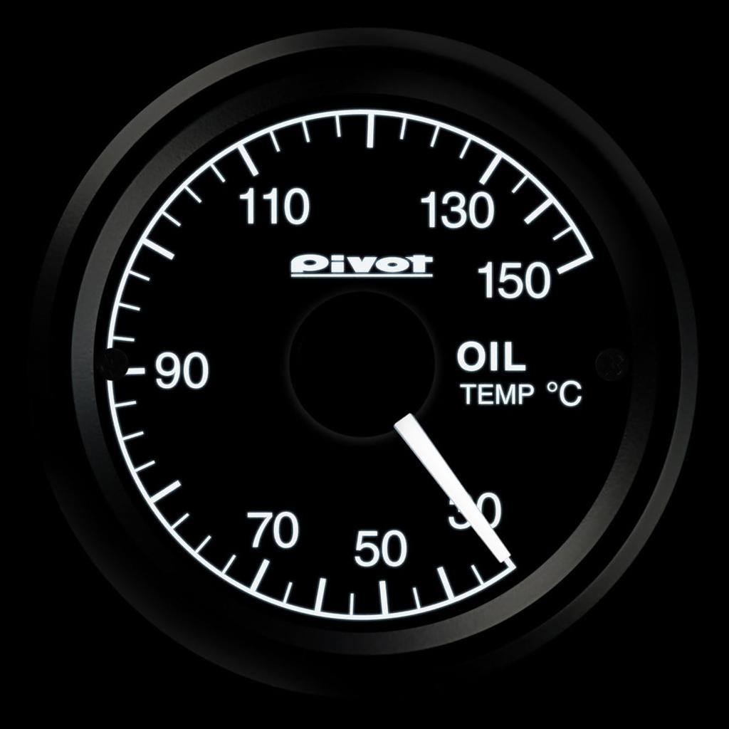 Pivot GT Oil Temperature Gauge with White Lighting GAUGE-52 (GSO-5)